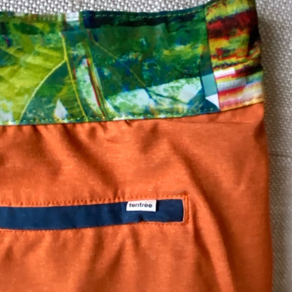 tentree Mens Orange Swim Beach Vacation Suit Shorts.Sz-40 - Picture 8 of 16